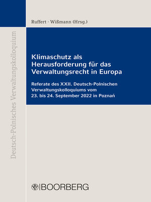 cover image of Klimaschutz als Herausforderung für das Verwaltungsrecht in Europa
